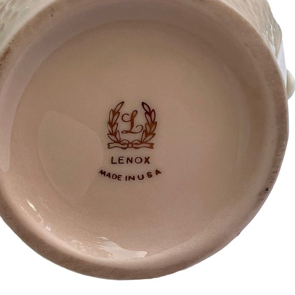 Vintage Lenox Pink Pitcher Winter Greetings w/24k 8” Made In USA Mint Condition - Picture 5 of 6